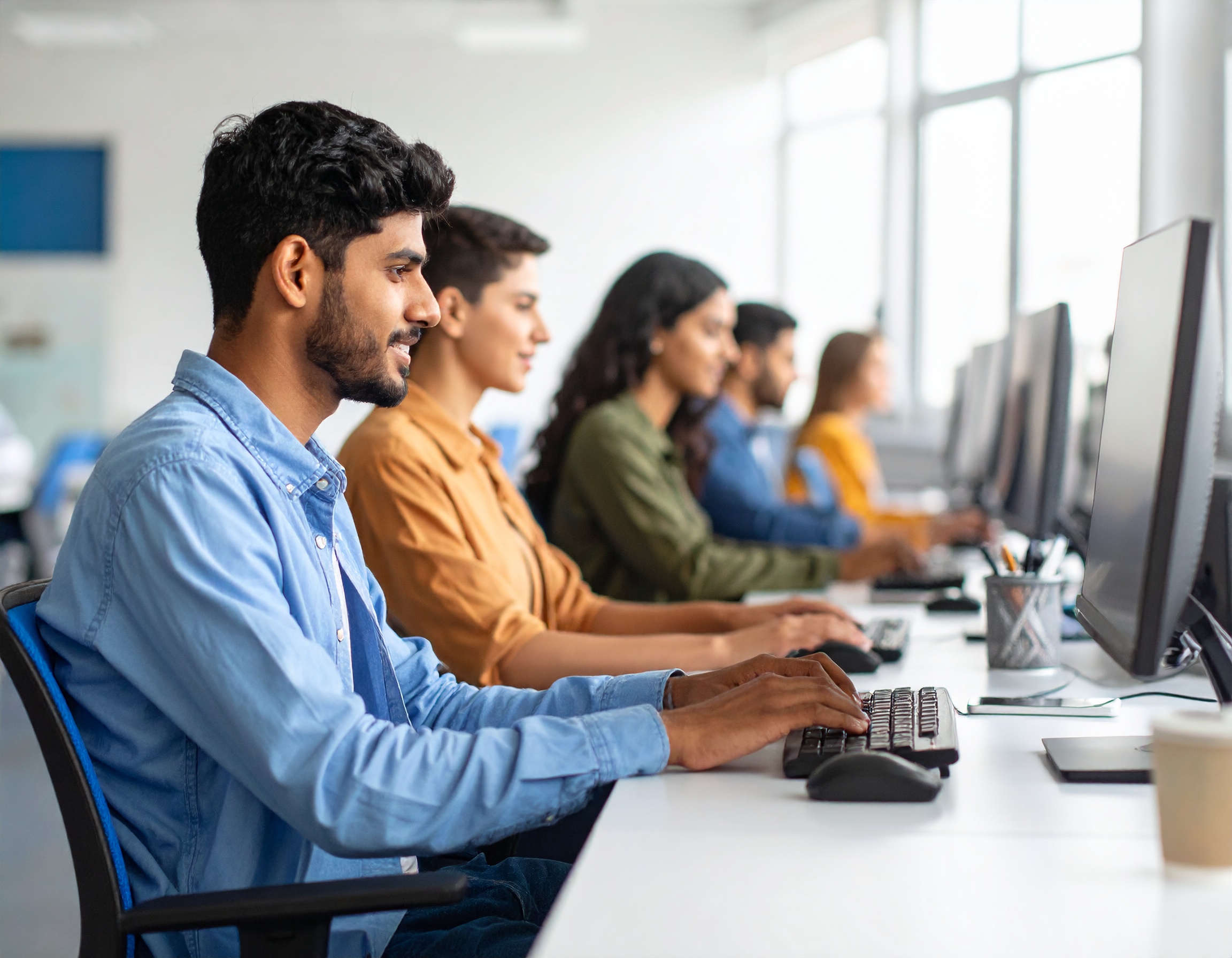 BCA students working in computer lab